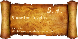 Simonics Aladin névjegykártya